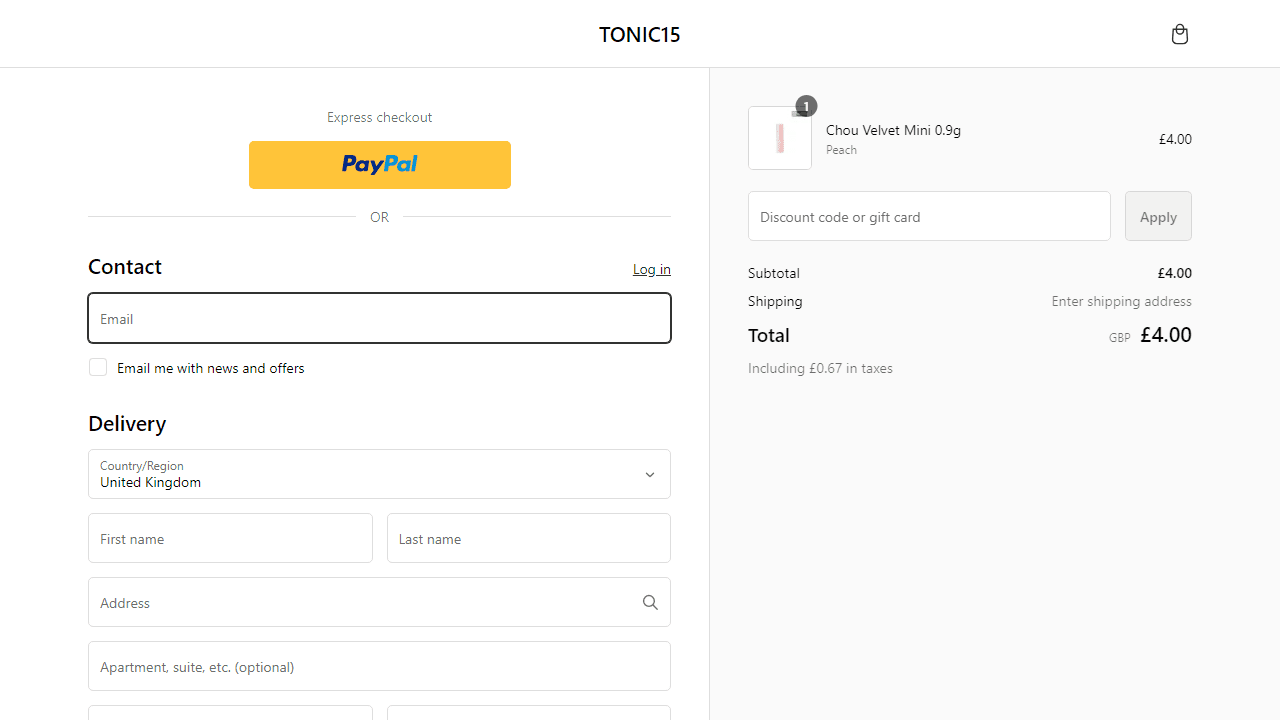 How to apply Tonic15 coupon code